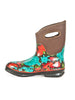 Blooming lovely short brown floral wellie