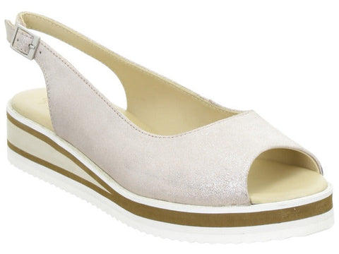 * Closing down sale 50% off Ara rose gold leather and white soled slingback wedges