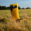 Bright yellow sunshine wellies, fully waterproof, in ladies sizes up to UK 10 at Ellie Dickins Shoes
