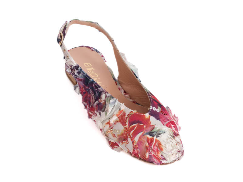 Dickins - Moda Fausto floral leather slingback - Ellie Dickins Shoes