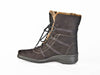 lace up nubuck leather and fur trimmed ankled boot