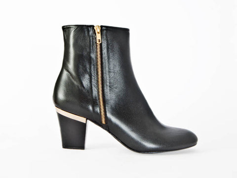 Leather zip ankle boot