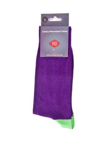 Sock contrast toe & heel - Purple & Green