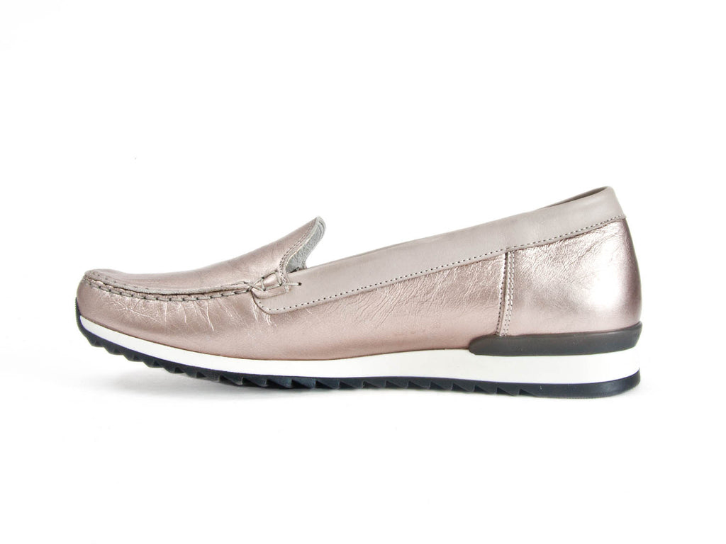 Ellie Dickins Shoes Ladies silver moccasin small to large