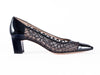 Clearance 50% off Patent leather and net black court