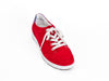 Ara red nubuck leather lace-up trainer