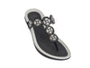 Ara toe post black leather sandal