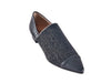 Clearance 50% off leather & fabric black loafer with plain toe cap