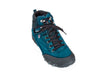greeny blue nubuck leather with black ankle, toe protector and laces