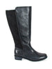 Ara wide calf fitting black leather long boot