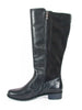 Ara wide calf fitting black leather long boot