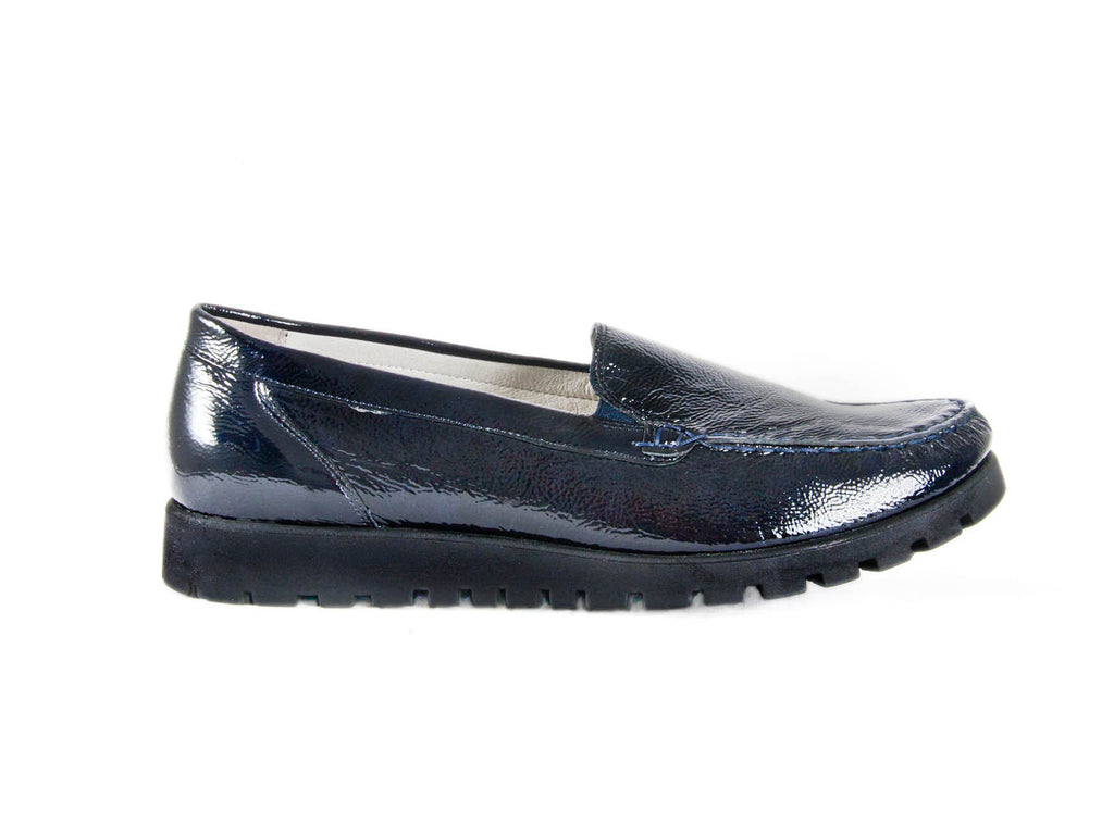 Navy patent cheap loafers womens