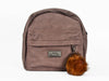 Ara back pack handbag taupe soft zip pom-pom