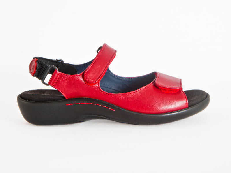 Wolky Salvia adjustable red leather sandal