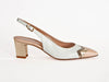 Slingback with feature contrast toe