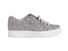Textured leather lace-up trainer