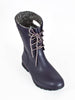 purple lace front mid height wellington boots - top view - Ellie Dickins Shoes