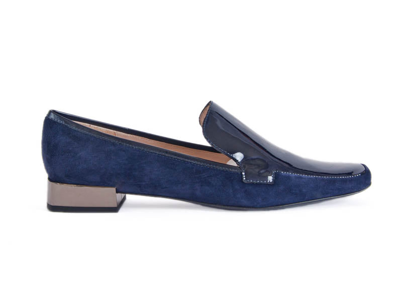 Navy blue store loafers womens shoes