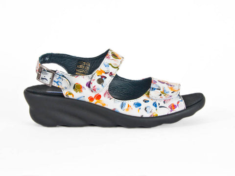 Wolky Scala adjustable multi-coloured leather sandal