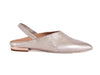 Pale pink metallic leather slingback