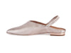 Pale pink metallic leather slingback