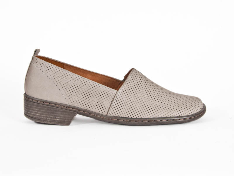 Ara punched soft sand leather loafer