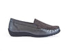 Klare grey & snakeskin effect leather loafer